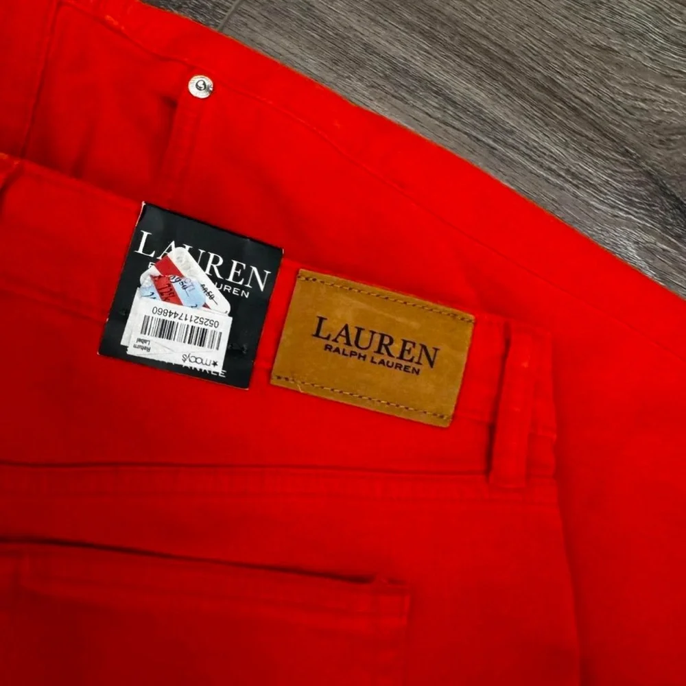NWT Lauren Ralph Lauren Women's ORANGE Skinny Jeans - Picture 4 of 7